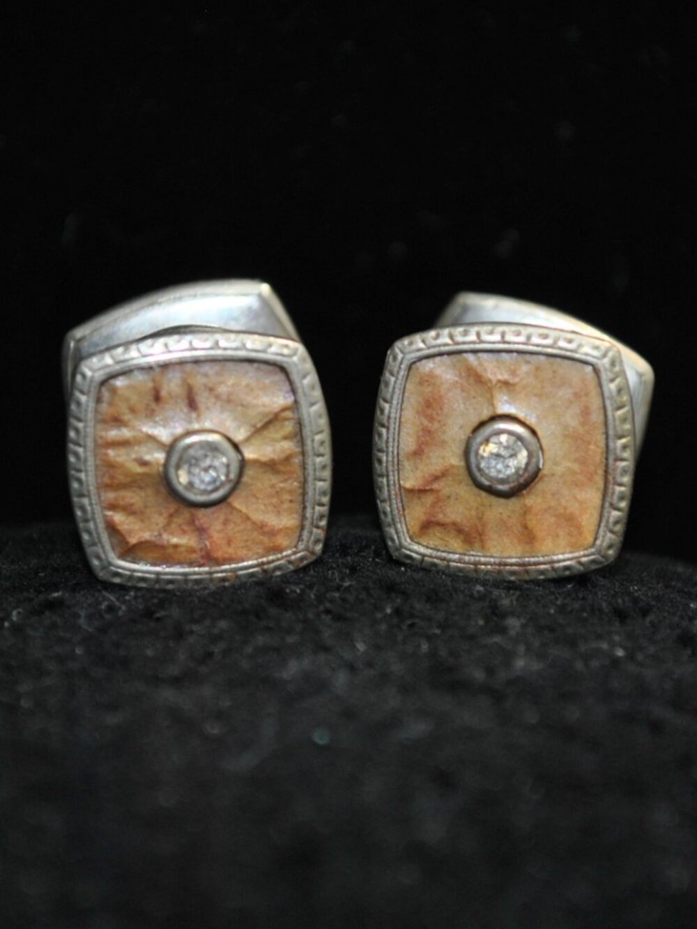 Antique/Vintage Art Deco Pioneer Snap Cufflinks with Damaged Shell Fronts